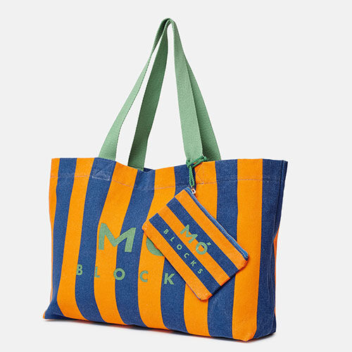 BORSA BLOCKS BLAU/TARONJA
