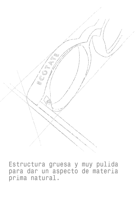 Disseny Ullera ECOTATE Multiopticas Esbós ullera ECOTATE part superior Multiòptiques